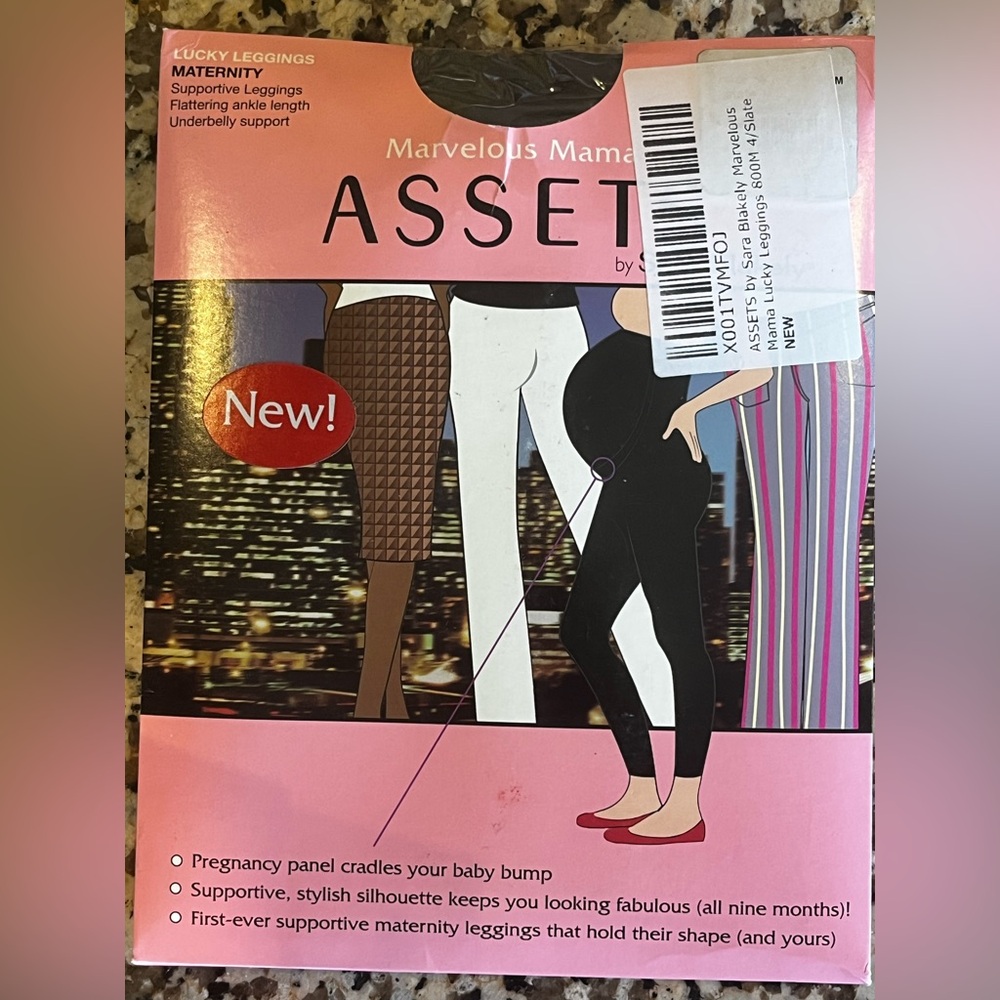 NWT SPANX Assets Marvelous Mama Maternity Lucky Leggings Gray Size 4 Ankle